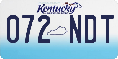 KY license plate 072NDT