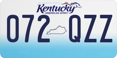 KY license plate 072QZZ