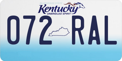 KY license plate 072RAL