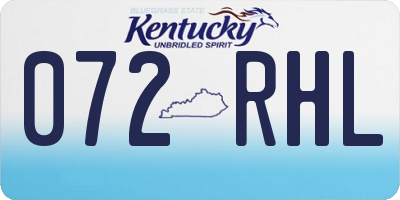 KY license plate 072RHL