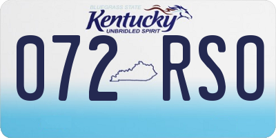 KY license plate 072RSO