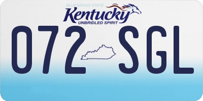 KY license plate 072SGL