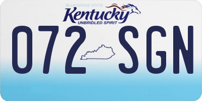 KY license plate 072SGN