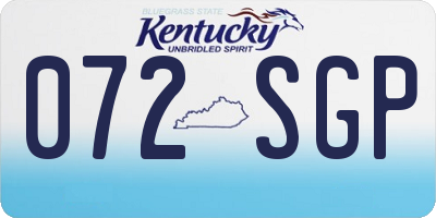 KY license plate 072SGP