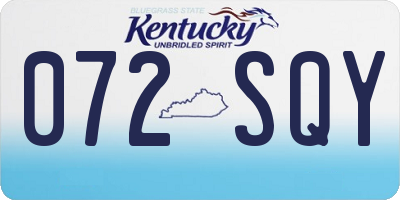 KY license plate 072SQY