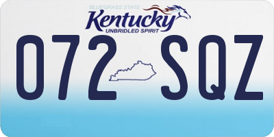 KY license plate 072SQZ