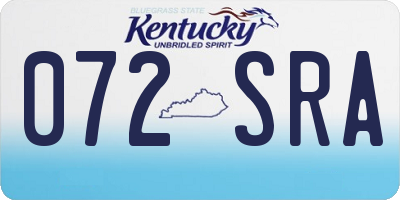 KY license plate 072SRA