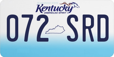 KY license plate 072SRD