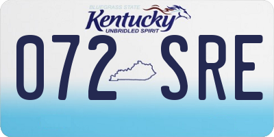 KY license plate 072SRE