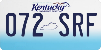 KY license plate 072SRF
