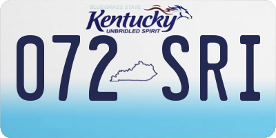 KY license plate 072SRI