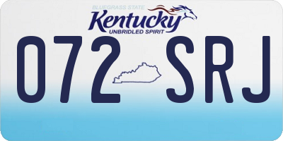 KY license plate 072SRJ