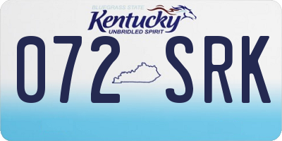 KY license plate 072SRK