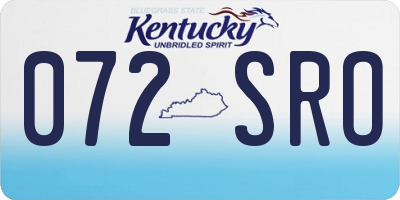 KY license plate 072SRO