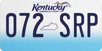KY license plate 072SRP