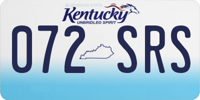 KY license plate 072SRS