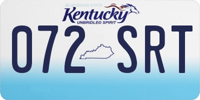 KY license plate 072SRT