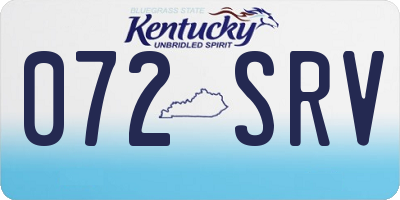 KY license plate 072SRV