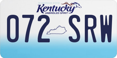 KY license plate 072SRW