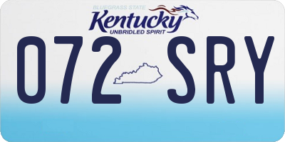 KY license plate 072SRY
