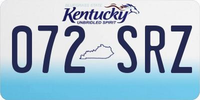 KY license plate 072SRZ