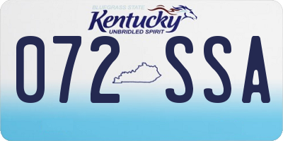KY license plate 072SSA