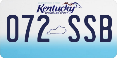 KY license plate 072SSB