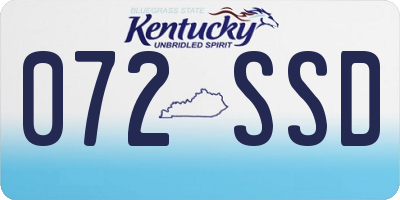 KY license plate 072SSD
