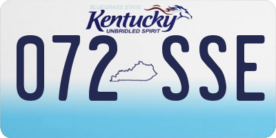 KY license plate 072SSE