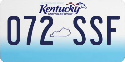 KY license plate 072SSF