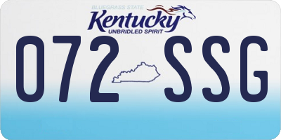 KY license plate 072SSG