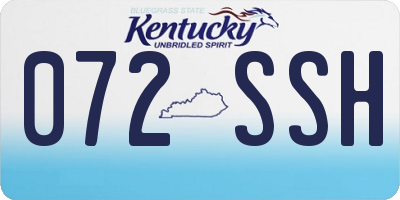 KY license plate 072SSH