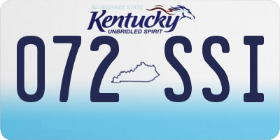 KY license plate 072SSI