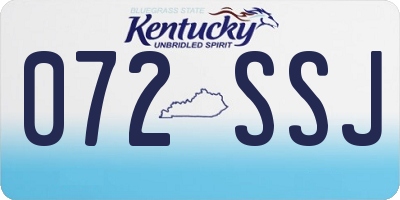 KY license plate 072SSJ
