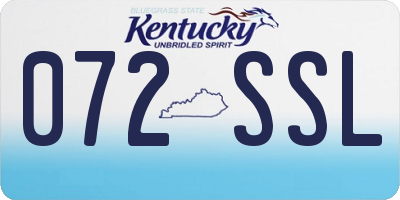KY license plate 072SSL