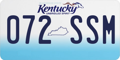 KY license plate 072SSM