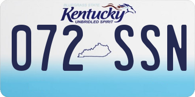 KY license plate 072SSN