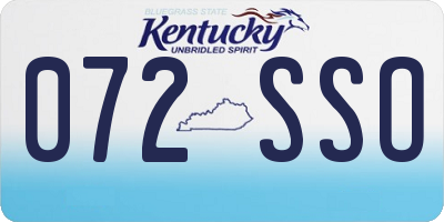 KY license plate 072SSO