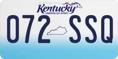KY license plate 072SSQ