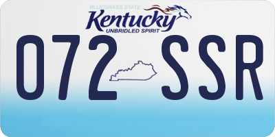KY license plate 072SSR