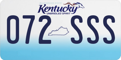 KY license plate 072SSS