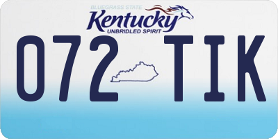 KY license plate 072TIK