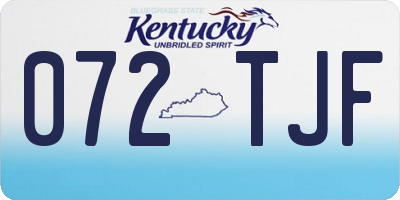 KY license plate 072TJF