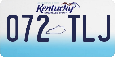 KY license plate 072TLJ