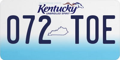 KY license plate 072TOE