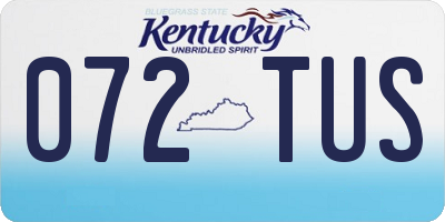 KY license plate 072TUS