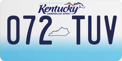 KY license plate 072TUV