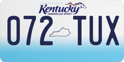 KY license plate 072TUX