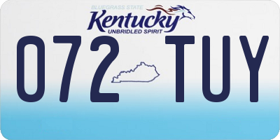 KY license plate 072TUY
