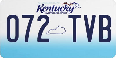 KY license plate 072TVB